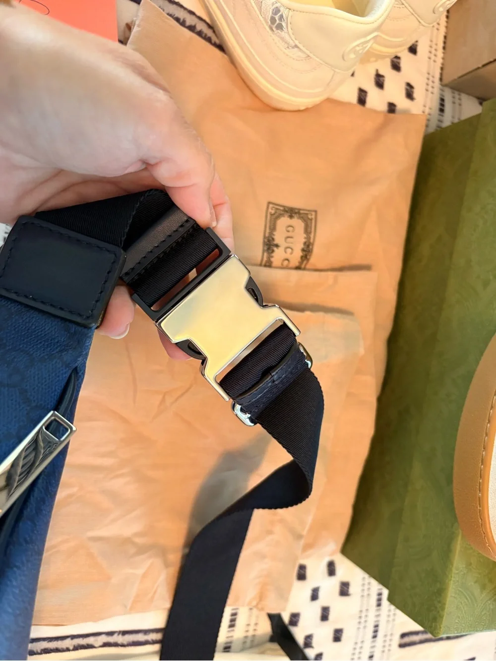 Gucci Blue Ombre Monogram Belt Bag